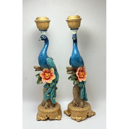 115 - Gilt Bronze-Mounted serves Bleu celeste porcelain tazza D25, candlestick holder plus a paid of Peaco... 