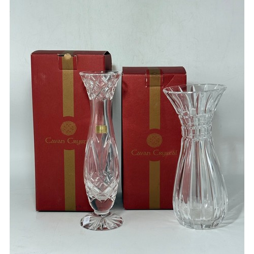  Two Cavan Crystal vases with boxes