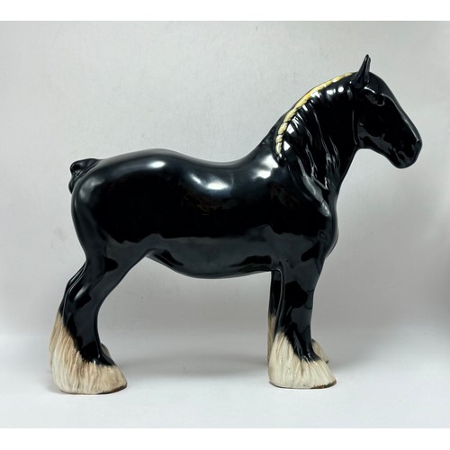 152 - Two Beswick work horses - Chestnut Suffolk Punch CH Hasse Dainty plus Black Shire Model 818 (over pa... 