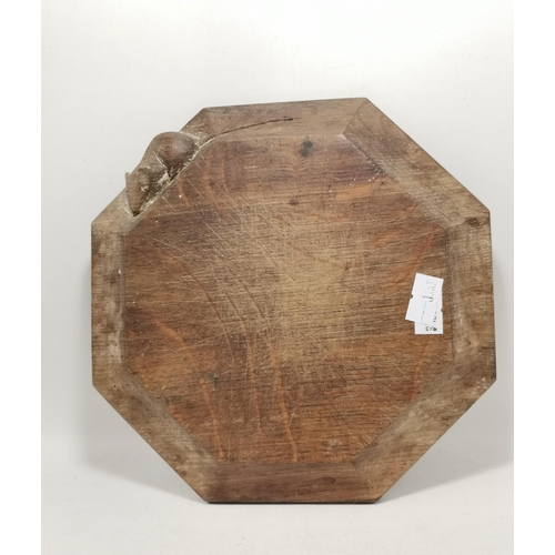 280 - Robert Thompson, a Mouseman oak Octagonal Teapot stand D19cm