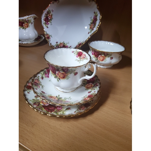  Royal Albert Country Roses part tea set including sandwich plate, milk jug, sugar bowl, 7 saucers, 4... 