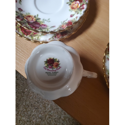  Royal Albert Country Roses part tea set including sandwich plate, milk jug, sugar bowl, 7 saucers, 4... 