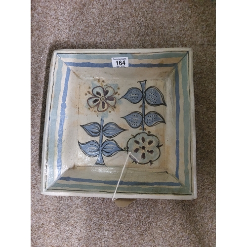  A vintage Tollow Square dish c1970s, signed to base 32cm x 32cm