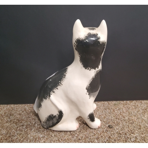 270 - A Wemyss Ware black and white pottery Cat signed G.Hill