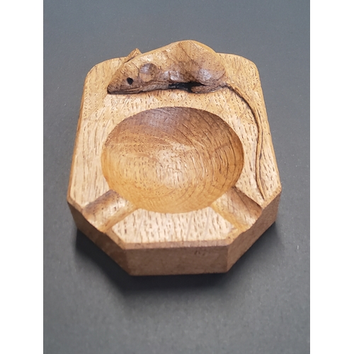 279 - A Robert Thompson 'Mouseman' Yorkshire Oak Ashtray features a canted rectangular frame and signature... 