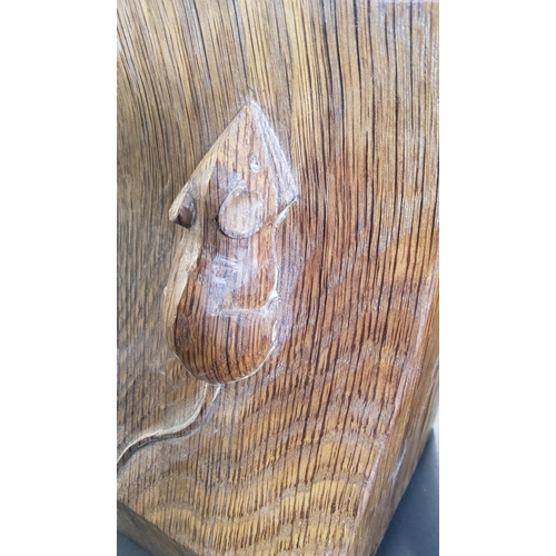 278 - A Pair of Robert Thompson 'Mouseman' carved Yorkshire Oak Bookends with signature carved mouse to bo... 