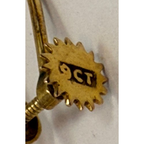 551 - Four pairs of assorted 9 carat gold pearl earrings, comprising a pair of studs, a pair of small pend... 