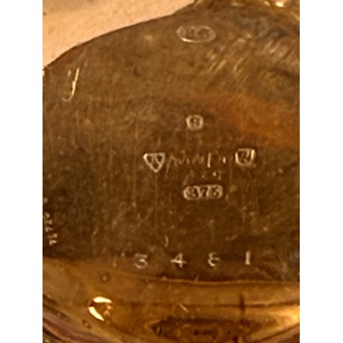 552 - A 9 carat gold open-face pocket watch, the white enamel dial signed WALTHAM U.S.A., with Arabic nume... 
