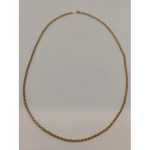 555 - An Italian 9 carat gold belcher rolo chain, stamped '9KT' and Birmingham 375 import hallmark to clas... 