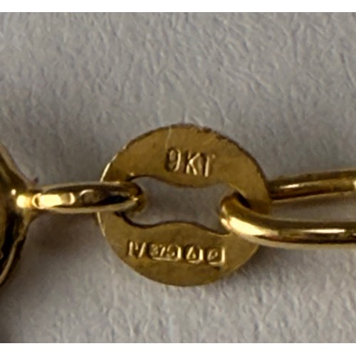 555 - An Italian 9 carat gold belcher rolo chain, stamped '9KT' and Birmingham 375 import hallmark to clas... 
