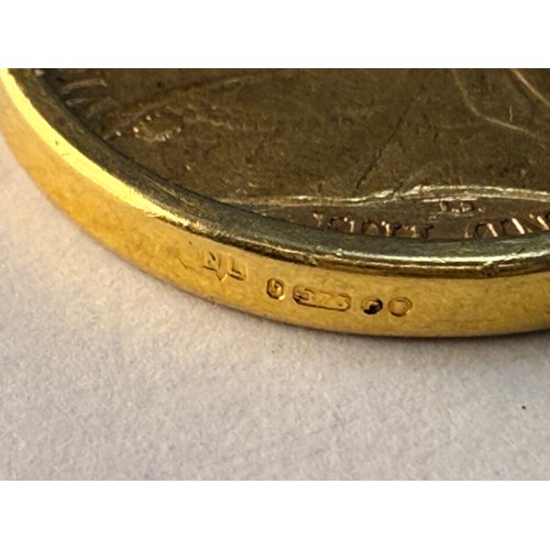  A Victoria sovereign, 1896, to a 9 carat pendant loose-mount, hallmarked London 1972, hung from a 9 ... 