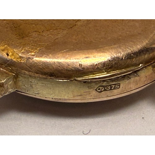  Two 9 carat gold-cased lady's leather strap wristwatches, the first with silvered circular dial sign... 