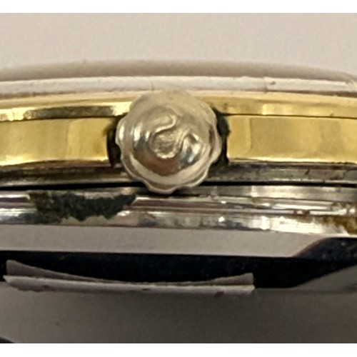 623 - A gent's gold-plated Omega Automatic Chronometre strap watch, the silvered circular dial signed, wit... 