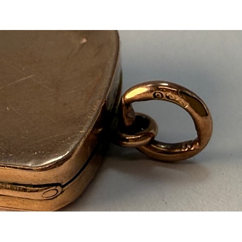  Three assorted double photograph locket pendants comprising a 9 carat rose gold locket, plain rounde... 