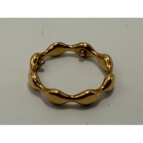  Three 18 carat gold Pandora stacking rings, one a cluster eternity ring, the other two plain bands, ... 