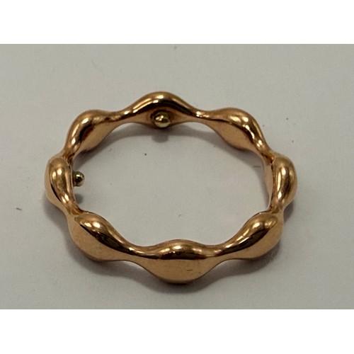  Three 18 carat gold Pandora stacking rings, one a cluster eternity ring, the other two plain bands, ... 