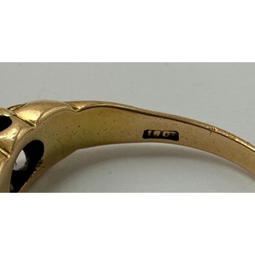  A gent's 18 carat gold solitaire diamond ring, the round brilliant cut diamond claw-set to a flush o... 