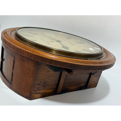 31 - An Antique William Kirby of Malton Oak Fusse dial wall clock