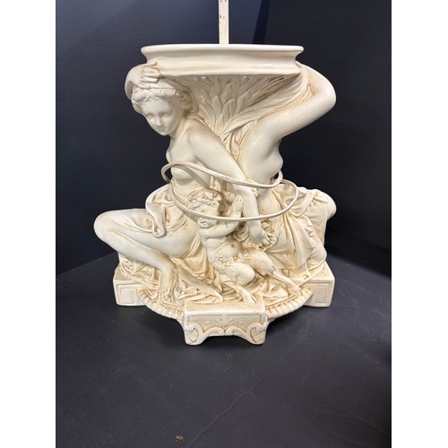  A pair of vintage Mother and Child table lamps H48cm