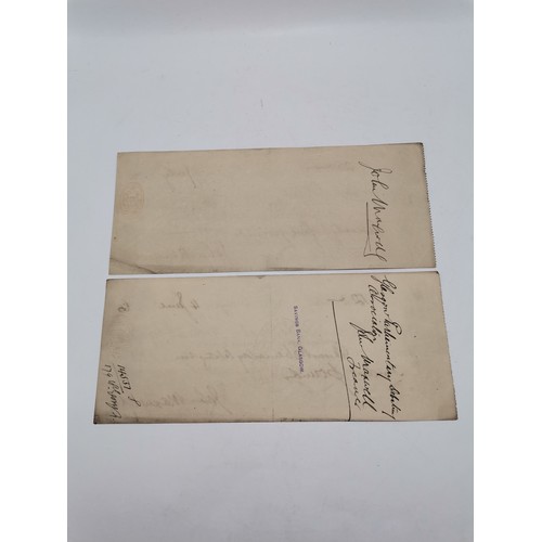 686 - Six assorted 'PAID' bank cheques, late 19th/early 20th Century (ranging 1898-1911), comprising three... 