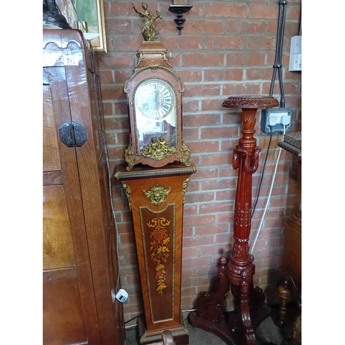 773A - A 20th century Louis XV boulle style French / Italian bracket clock on pedestal 1.9m high