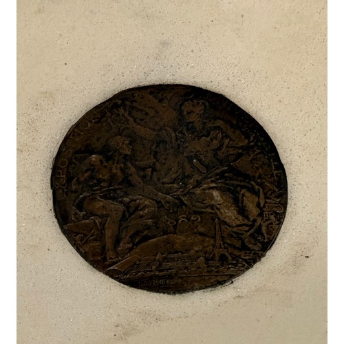 6 - Babes in the Woods.  With a bronze medal by Louise -Alexandre Bottee embedded in the base.  W 57cm H... 