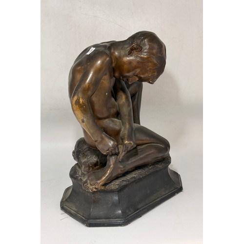 46 - Spinario (Boy with Thorn).  19th century Grand Tour souvenir.  H 41cm W 32cm D 23cm