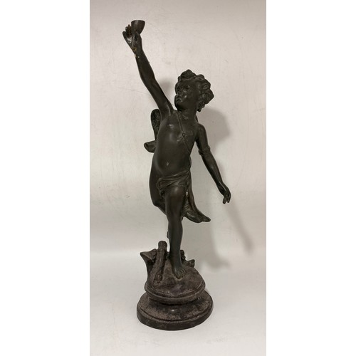 13 - Bronze Five Cherubs (4 pedestals) by artists Duchoiselle (the largest), Augusto Rivalta  (the smalle... 