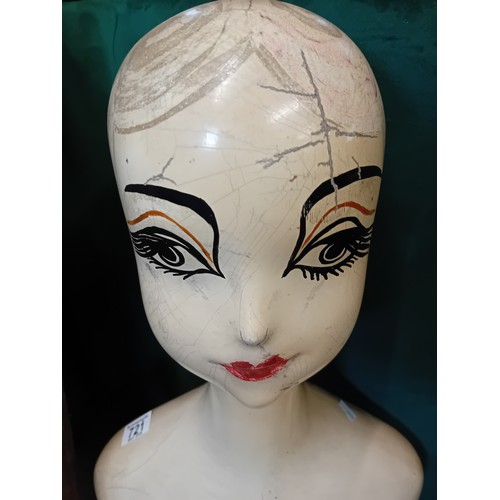 17 - A vintage milliners female upper torso shop mannequin 77cm high