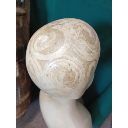 17 - A vintage milliners female upper torso shop mannequin 77cm high