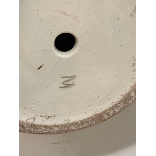 18 - Large porcelain blushed ivory vase.  Hand painted floral motifs with raised gilded accents.  H 61cm