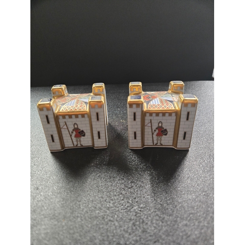 102 - Two Royal Crown Derby Treasures of Childhood Miniature Forts, with 22-carat gold detailing and tradi... 