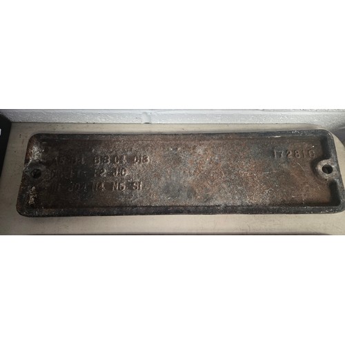 691 - Cast iron British Railways locomotive numberplate, raised numbers 