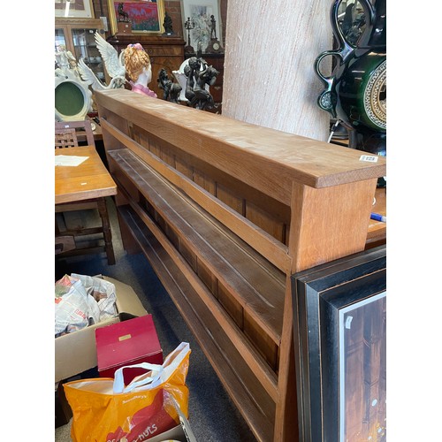 639 - Trevor Hutchinson, a Squirrelman oak dresser and plate rack, adzed, with two cupboards and four draw... 
