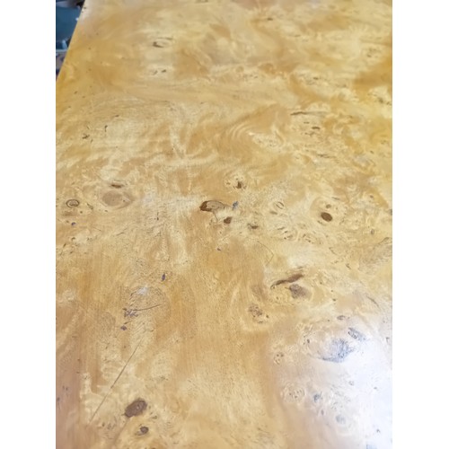 611 - An Iain James Art Deco style burr walnut 'Polar' veneered dining table 216cm long 100cm deep 76cm hi... 