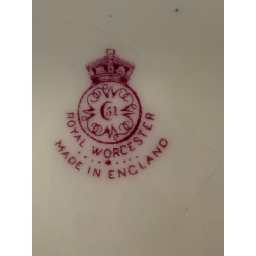 199 - Two Royal Worcester cabinet plates by R Sebright.  The first features a hand painted centre with pea... 