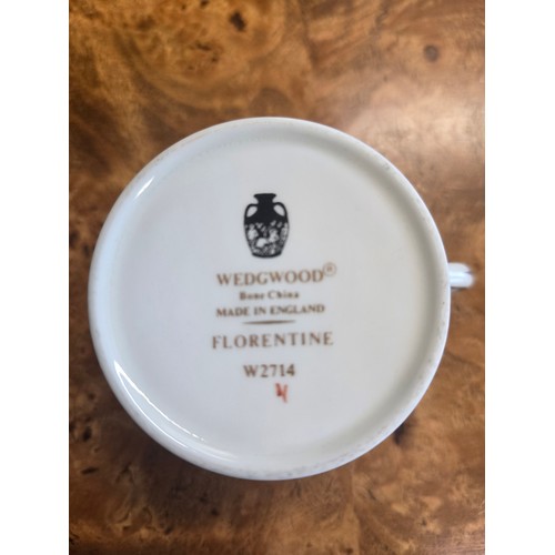 53 - A Wedgwood Florentine turquoise coffee set W2714 pattern complete with coffee pot, cream jug, sugar ... 