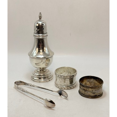356 - A miscellaneous group of silver comprising a Victorian napkin ring by Colen Hewer Cheshire, Birmingh... 