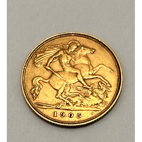 416 - An Edward VII half sovereign, 1905. 4.0g