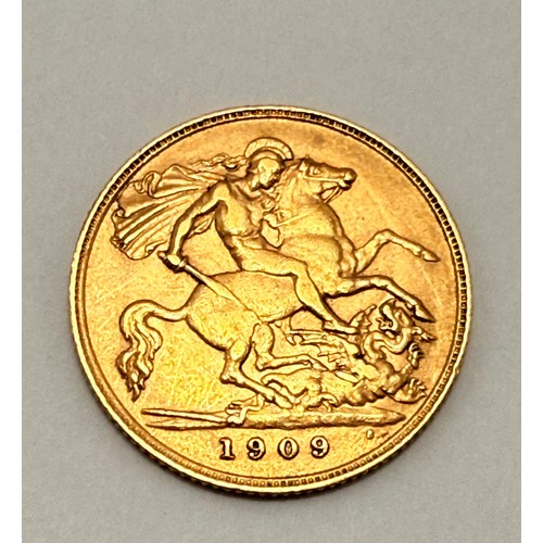 420 - An Edward VII half sovereign, 1909. 4.0g
