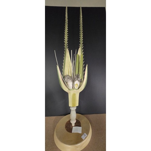 663 - An early 20th century papier-mâché model of a Rye spikelet C1900