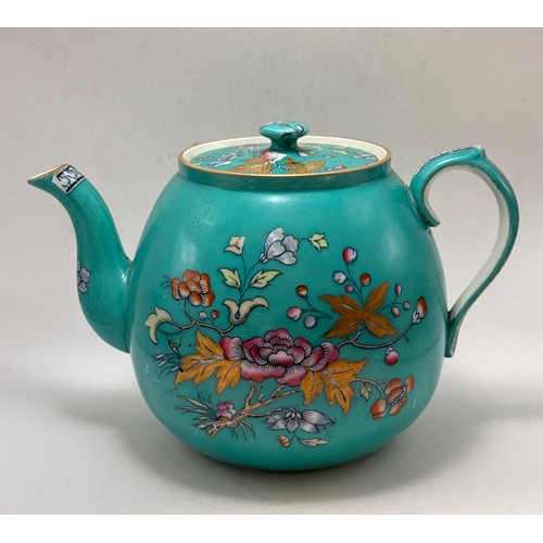 58 - A Wedgwood caneware teapot, early-mid 19th Century, with moulded floral decoration, the cover with s... 