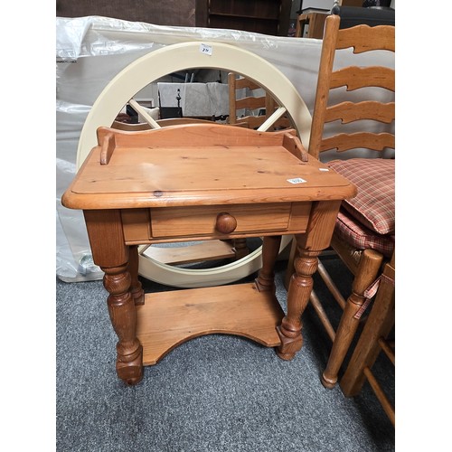 830 - A Pine bedside cabinet, and two mirrors