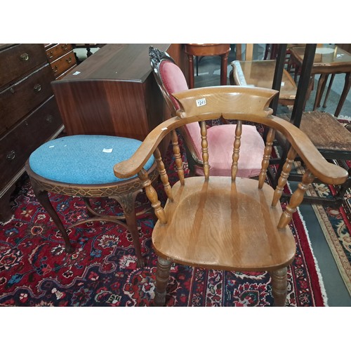 836 - A Captain's chair and an Antique mahogany dressing stool