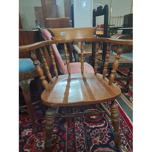 836 - A Captain's chair and an Antique mahogany dressing stool