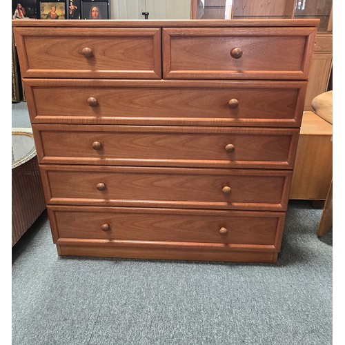 838 - G-Plan Albany Teak chest of drawers, two short over four long drawers W101cm x H103cm