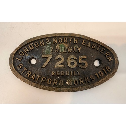 270 - Vintage cast brass Railwayana worksplates - by North British Locomotive Company Queen's park works 1... 