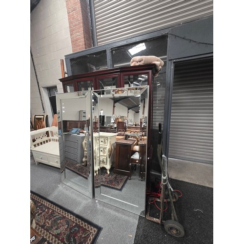 914 - A pair of new bevel edged wall mirrors 1.6m high x 80cm