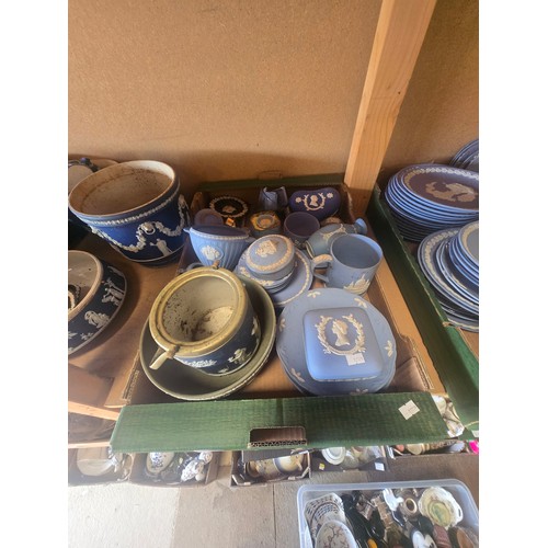 1146 - Five boxes of Wedgwood Jasperware mainly in pale blue but some dark royal blue