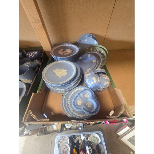 1146 - Five boxes of Wedgwood Jasperware mainly in pale blue but some dark royal blue